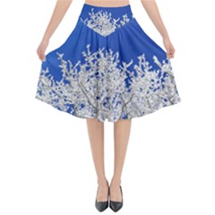 Crown-aesthetic-branches-hoarfrost- Flared Midi Skirt by Ket1n9