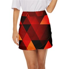 Abstract Triangle Wallpaper Mini Front Wrap Skirt by Ket1n9