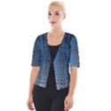 Data-computer-internet-online Cropped Button Cardigan View1