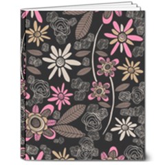 Flower Art Pattern 8  X 10  Hardcover Notebook by Ket1n9