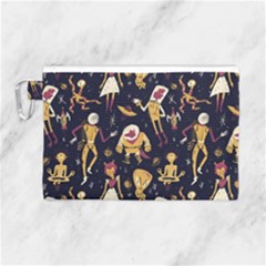 Alien Surface Pattern Canvas Cosmetic Bag (large) by Ket1n9