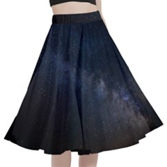 Cosmos-dark-hd-wallpaper-milky-way A-line Full Circle Midi Skirt With Pocket by Ket1n9