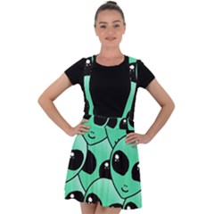 Art Alien Pattern Velvet Suspender Skater Skirt by Ket1n9
