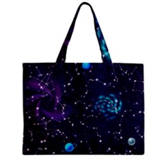 Realistic-night-sky-poster-with-constellations Zipper Mini Tote Bag by Ket1n9