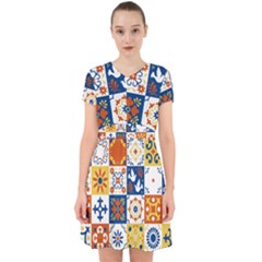 Mexican-talavera-pattern-ceramic-tiles-with-flower-leaves-bird-ornaments-traditional-majolica-style- Adorable In Chiffon Dress by Ket1n9