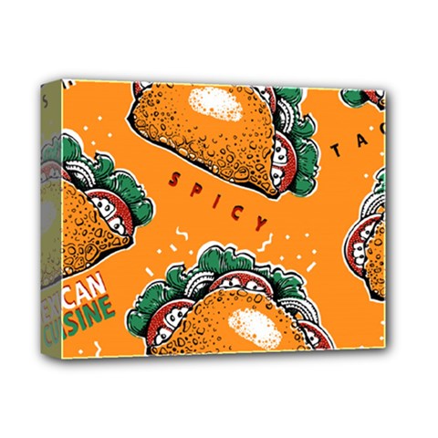 Seamless-pattern-with-taco Deluxe Canvas 14  X 11  (stretched) by Ket1n9