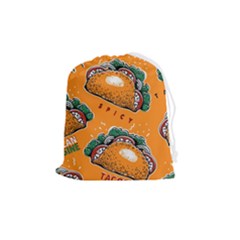 Seamless-pattern-with-taco Drawstring Pouch (medium) by Ket1n9