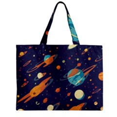 Space Galaxy Planet Universe Stars Night Fantasy Zipper Mini Tote Bag by Ket1n9