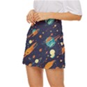 Space Galaxy Planet Universe Stars Night Fantasy Mini Front Wrap Skirt View2
