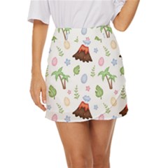 Cute-palm-volcano-seamless-pattern Mini Front Wrap Skirt by Ket1n9