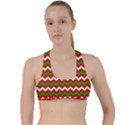 Christmas-paper-scrapbooking-pattern- Criss Cross Racerback Sports Bra View1
