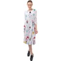 Christmas-seamless-pattern-with-cute-kawaii-mouse Ruffle End Midi Chiffon Dress View1