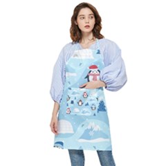Christmas-seamless-pattern-with-penguin Pocket Apron by Grandong