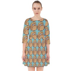 Owl-stars-pattern-background Smock Dress by Grandong