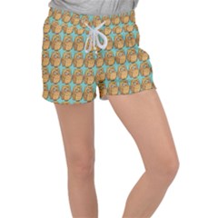 Owl Bird Cartoon Women s Velour Lounge Shorts by Grandong