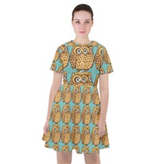 Owl Bird Pattern Sailor Dress by Grandong