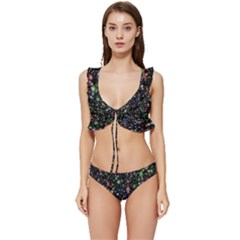 Illustration Universe Star Planet Low Cut Ruffle Edge Bikini Set by Grandong