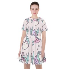 Cartoon Cat Cute Animal Design Drawing Illustration Kawaii Sailor Dress by Grandong