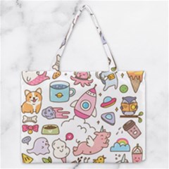 Set-kawaii-doodles -- Zipper Medium Tote Bag by Grandong