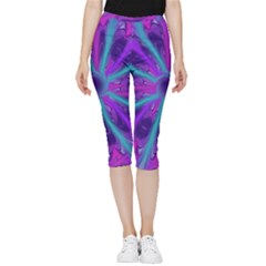 Wallpaper Tie Dye Pattern Inside Out Lightweight Velour Capri Leggings  by Ravend