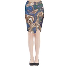 Pattern Psychedelic Hippie Abstract Midi Wrap Pencil Skirt by Ravend