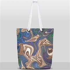 Pattern Psychedelic Hippie Abstract Full Print Rope Handle Tote (small) by Ravend