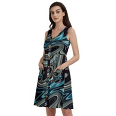 Abstract Waves Background Wallpaper Sleeveless Dress With Pocket by Ravend