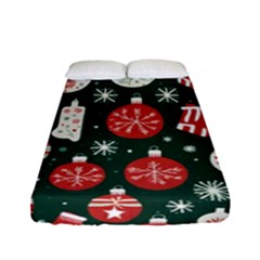 Christmas Decoration Winter Xmas Fitted Sheet (full/ Double Size) by Vaneshop