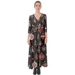 Christmas Winter Xmas Button Up Boho Maxi Dress by Vaneshop