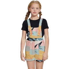 Leaves Pattern Design Colorful Decorative Texture Kids  Short Overalls by Vaneshop