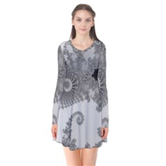 Apple Males Almond Bread Abstract Mathematics Long Sleeve V-neck Flare Dress by Vaneshop