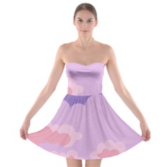 Sky Nature Sunset Clouds Space Fantasy Sunrise Strapless Bra Top Dress by Vaneshop