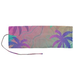Palm Trees Leaves Plants Tropical Wreath Roll Up Canvas Pencil Holder (m) by Vaneshop