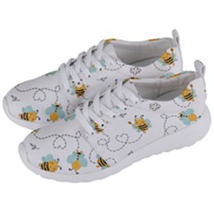 Bee Art Pattern Design Wallpaper Background Print Men s Lightweight Sports Shoes by Vaneshop