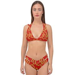 Background Ornamental Pattern Abstract Seamless Double Strap Halter Bikini Set by Vaneshop