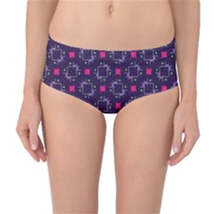 Geometric Pattern Retro Style Background Mid-waist Bikini Bottoms by Vaneshop