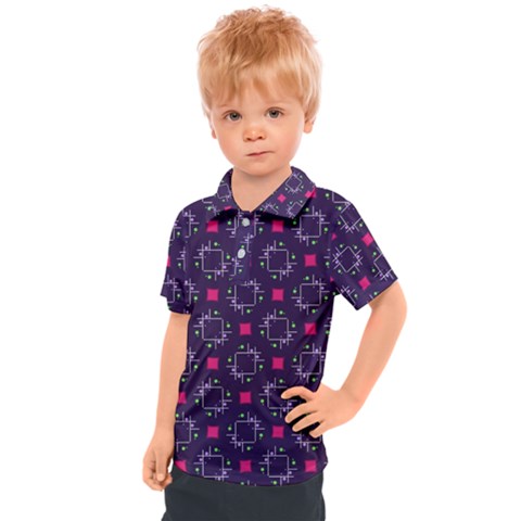 Geometric Pattern Retro Style Background Kids  Polo T-shirt by Vaneshop
