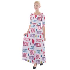 Love Mom Happy Mothers Day I Love Mom Graphic Half Sleeves Maxi Dress by Vaneshop