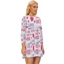 Love Mom Happy Mothers Day I Love Mom Graphic Long Sleeve Babydoll Dress View3