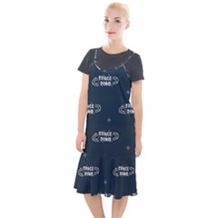 Space Dino Art Pattern Design Wallpaper Background Camis Fishtail Dress by Vaneshop