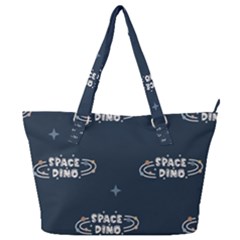Space Dino Art Pattern Design Wallpaper Background Full Print Shoulder Bag by Vaneshop