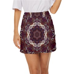 Rosette Kaleidoscope Mosaic Abstract Background Mini Front Wrap Skirt by Vaneshop