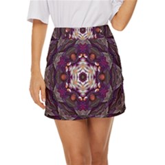 Rosette Kaleidoscope Mosaic Abstract Background Art Mini Front Wrap Skirt by Vaneshop