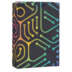 Circuit Hexagonal Geometric Pattern Background Pattern Playing Cards Single Design (rectangle) With Custom Box by Vaneshop