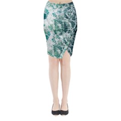 Blue Ocean Waves Midi Wrap Pencil Skirt by Jack14