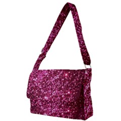 Pink Glitter Full Print Messenger Bag (l) by Amaryn4rt