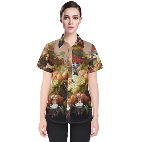 Abundance Of Fruit Severin Roesen Women s Short Sleeve Shirt by Amaryn4rt