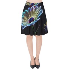 Flower Pattern-design-abstract-background Velvet High Waist Skirt by Amaryn4rt