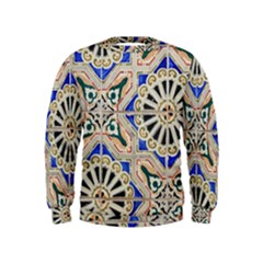 Ceramic-portugal-tiles-wall- Kids  Sweatshirt by Amaryn4rt