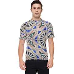 Ceramic-portugal-tiles-wall- Men s Short Sleeve Rash Guard by Amaryn4rt